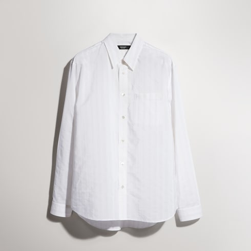 Striped technical cotton shirt