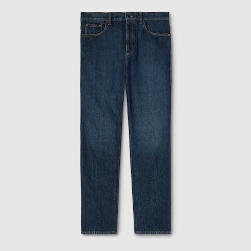 Slim fit cotton denim pant