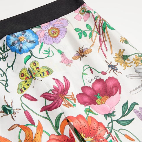 Printed silk pants