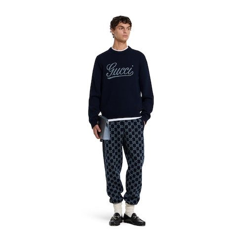 Wool sweater with Gucci intarsia