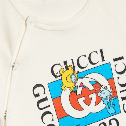 Baby cotton one-piece with print