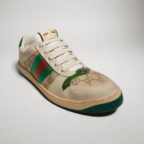GG Canvas / White Leather Men's Screener Sneaker
