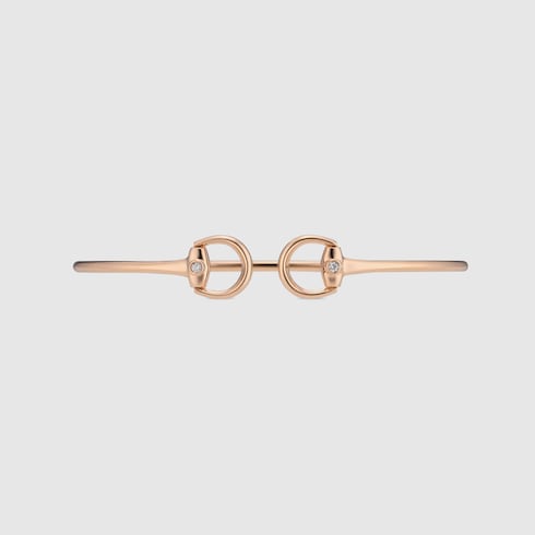 Gucci Horsebit 18k diamond bangle bracelet