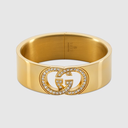Gucci Interlocking crystal cuff bracelet