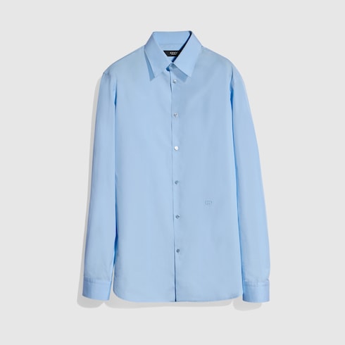 Piece dyed cotton poplin shirt