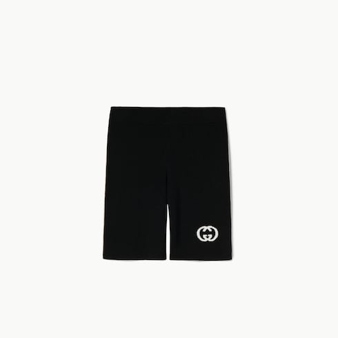 Ribbed shorts with intarsia