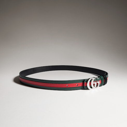 Reversible thin belt with Double G buckle