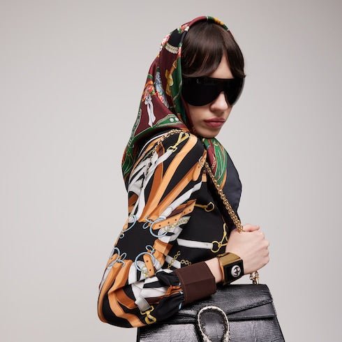 "Salon Privé" printed silk carré