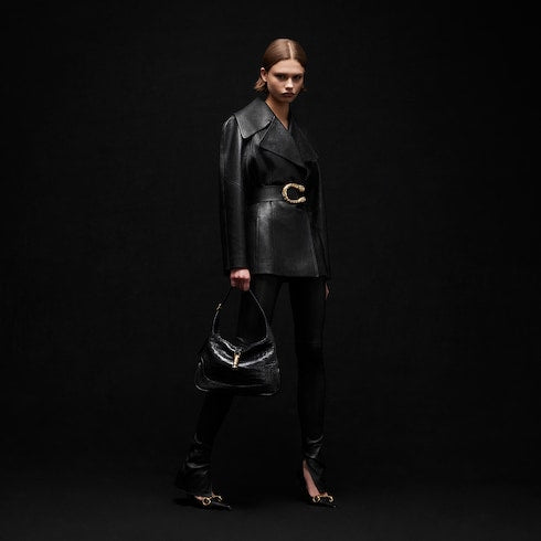 Soft grainy leather trench