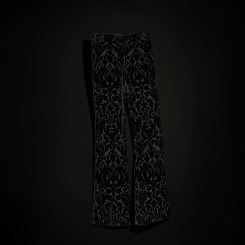 Floral devoré velour pants