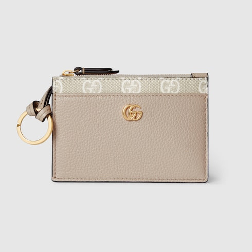 Bi-color GG Marmont zip key pouch