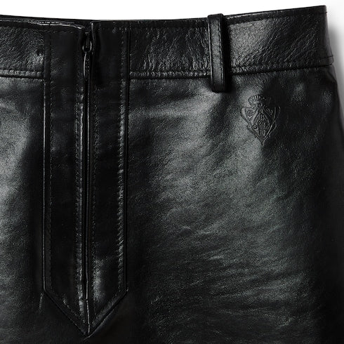 Leather mini skirt