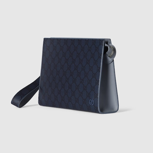 Dusty blue trim medium pouch