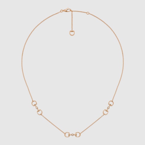 Gucci Horsebit diamond 18k pendant necklace