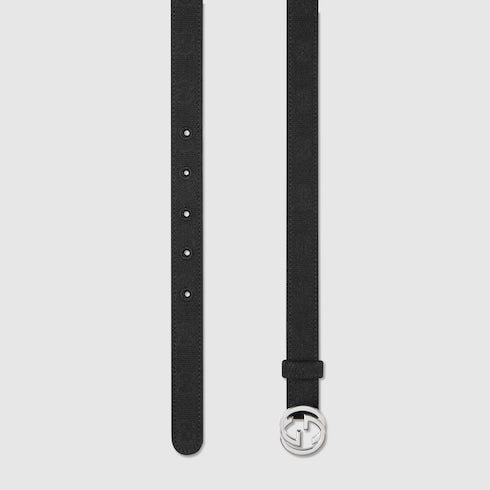 Thin belt with Interlocking G buckle