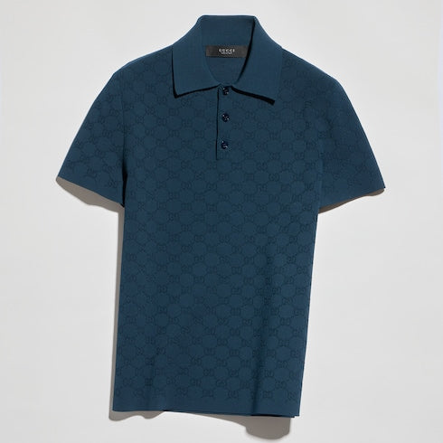 Technical GG jacquard fabric polo shirt