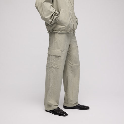 Froissé nylon faille cargo pants