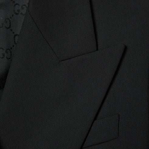 Double-breasted light wool jacket