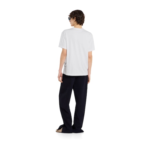 Cotton jersey leisure pants with embroidery