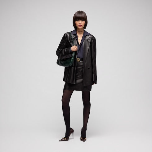 Soft nappa double-breasted jacket