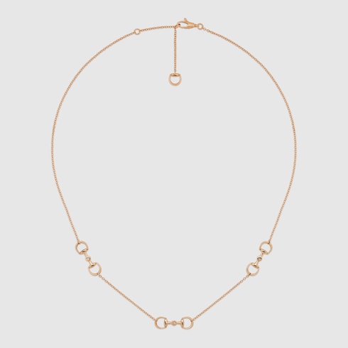 Gucci Horsebit diamond 18k pendant necklace