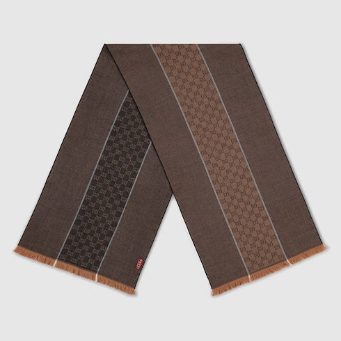 GG wool jacquard scarf