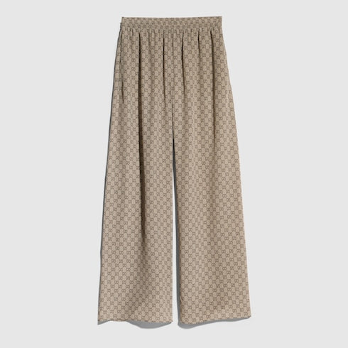 Printed silk leisure pants