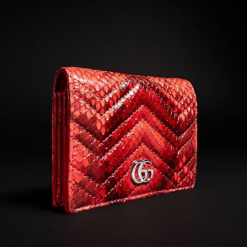 GG Marmont python small wallet