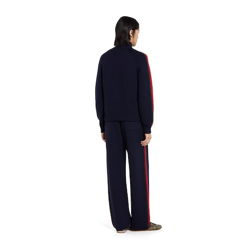 Stitch wool leisure pants with Web