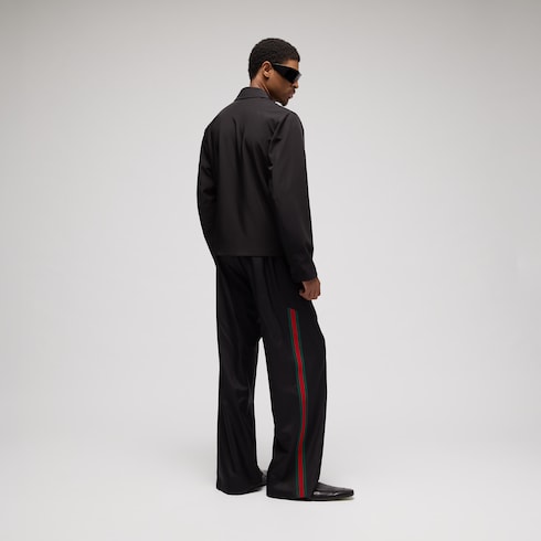 Stretch polyester zip jacket with embroidery