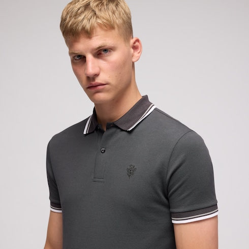 Cotton piquet polo shirt with embroidery
