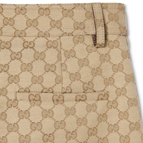 GG cotton canvas fabric pants