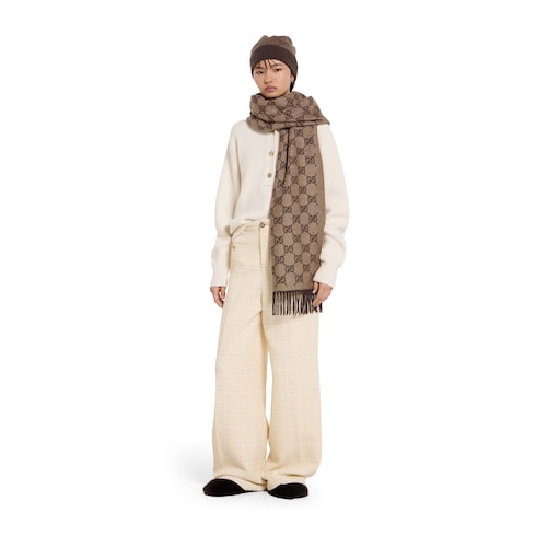 GG cashmere lamé scarf