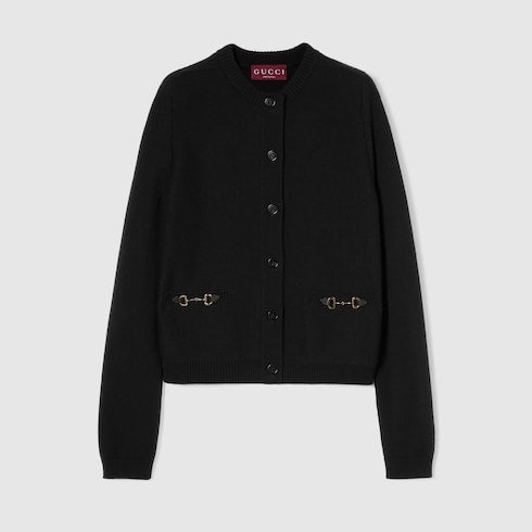 Wool cashmere cardigan with Horsebit