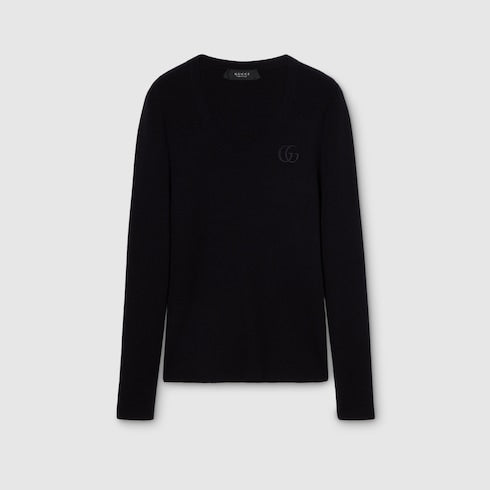 Fine cashmere silk top with embroidery