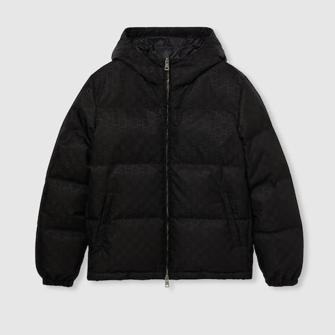 GG nylon canvas down jacket