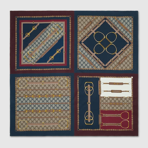 Printed silk twill carré