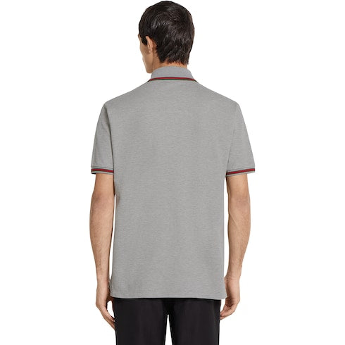 Cotton piquet polo shirt with embroidery