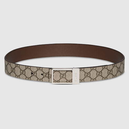 Reversible belt with rectangular buckle