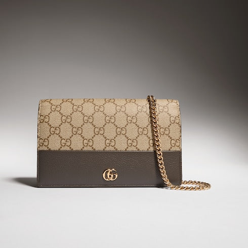 Bi-color GG Marmont wallet on chain