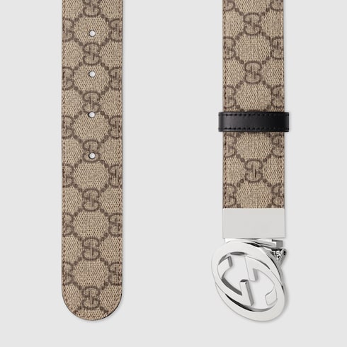 GG Supreme / Black Leather Reversible Belt