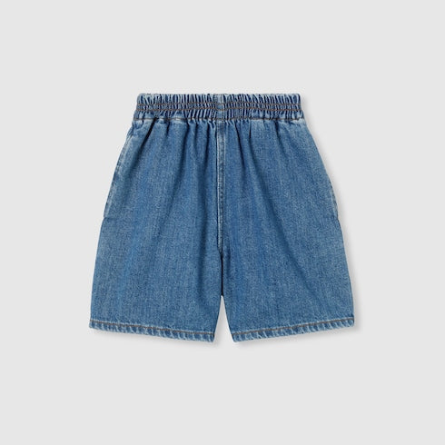 Children's lasered denim shorts