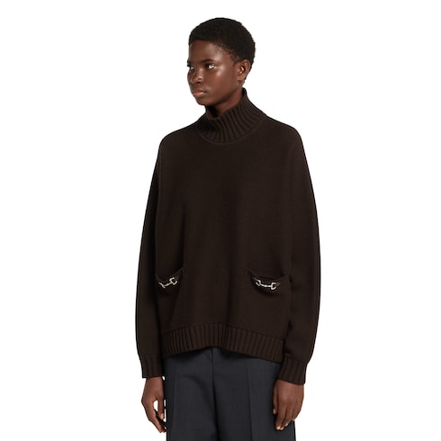 Wool cashmere sweater with Horsebit
