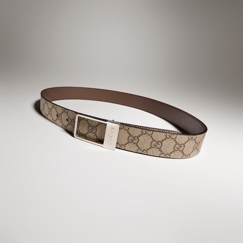 Reversible belt with rectangular buckle