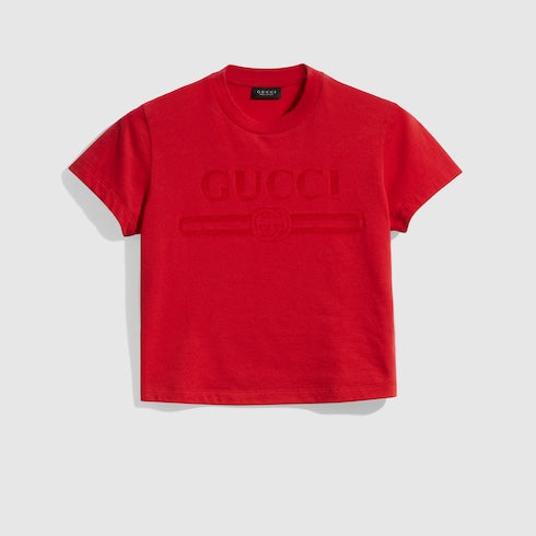 Cotton jersey T-shirt with devoré detail