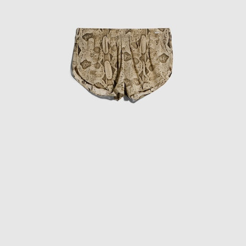 Printed silk shorts