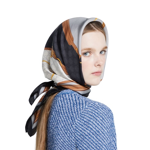 Printed silk twill carré