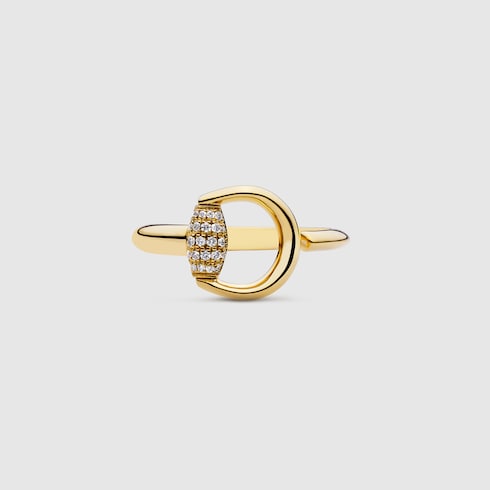 Gucci Horsebit diamond 18k open ring