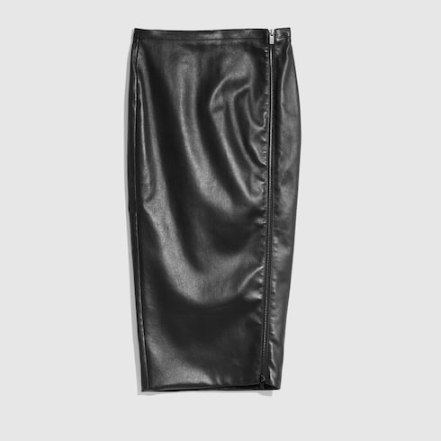 Lightweight stretch leather skirt
