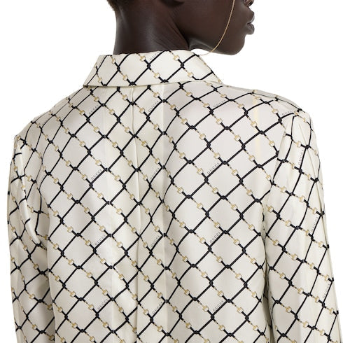 Printed silk twill shirt